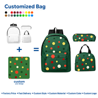 Sac à dos imperméable unisexe 3-en-1 avec boîte à lunch isotherme et pochette zippée – Tendance Géométrique pour la rentrée scolaire