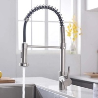 Robinet de cuisine classique en acier inoxydable, mitigeur de cuisine moderne en laiton avec douchette extractible pour évier
