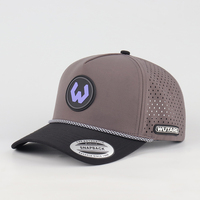 Gorra de Golf Unisex con Visera Curva, Corte Láser, Transpirable, Impermeable, Flotante, con Parche de PVC Personalizado con Logotipo, 100% Poliéster con Diseño de Puntos