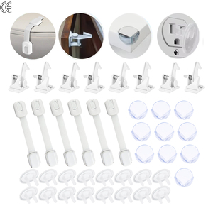 Kit OEM a prueba de niños Juego de cerraduras de seguridad multiusos para bebés Correa ajustable Fride Gabinetes Cajones Cerraduras de seguridad de plástico para bebés - Product Image 1