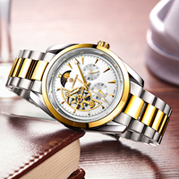 Montre pour homme d'affaires, mouvement mécanique entièrement automatique, verre minéral, bracelet en acier inoxydable de luxe, Relogio