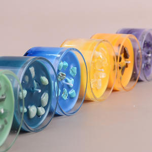 Vaso de cristal de color personalizado, vela de aromaterapia de piedra de cristal, recuerdo de boda, fragancia Natural, cera de soja - Product Image 3