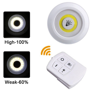 Lumière de placard moderne à haute luminosité COB, interrupteur à poussoir, éclairage mural de cuisine, éclairage <span class=keywords><strong>LED</strong></span> rond de nuit avec télécommande - Product Image 3