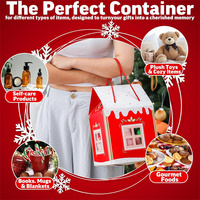 Maßgefertigte Elegante Geprägte Geschenkbox mit Griff für Weihnachten, Dekorative Papierverpackung für Süßigkeiten und Schokolade