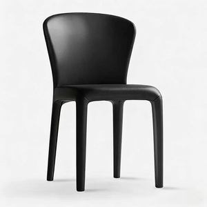 Sillas de Comedor Minimalistas Italianas, Sillas para Mesa de Comedor y Sala de Estar, Sillas Negras de Algodón de Estilo Minimalista, Sillas con Respaldo - Product Image 2