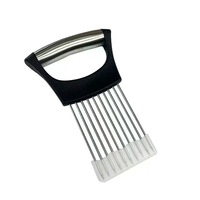 Handmatige uienhouder van roestvrij staal voor het snijden van groenten, snijgeleider, vleesvermalser, ergonomische handgreep, keukengereedschap