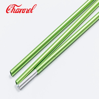 Tube télescopique fileté avec bouton de verrouillage à ressort en aluminium