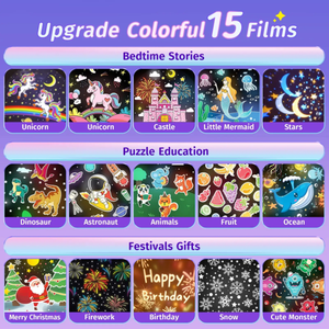 15 pz film luce notturna del bambino proiettore per la camera dei bambini, stella di rotazione proiettore <span class=keywords><strong>unicorno</strong></span> luce notturna proiettore - Product Image 5