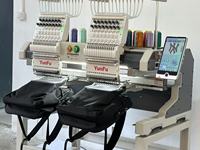 Máquina de bordado computarizada de dos cabezas usada, máquina de bordado de punto plano de doble cabeza de segunda mano, Motor de núcleo