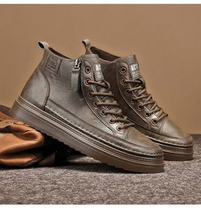 New Men Leather Boots Spring Comfortable Soft Sole High <b>Top</b> Work Shoes Classic Business Casual Ankle Boots Sneakers Botas Hombre - Product Image 5