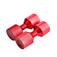 2 PCS 1-1/8 "6061 Jeu de goupilles à deux trous en aluminium anodisé Oxyde rouge finition noire Goupille d'alignement à 2 trous Goupille de coupleur à bride