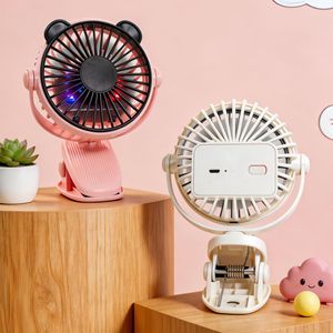 <b>Mini</b> <b>Desk</b> Clip Fan With Light 6.9 In Usb Powered Plastic Mechanical Control For Office Dorm Use - Product Image 4