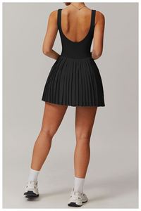 Vestido de Tenis Personalizable para Mujer, Estampado, Sin Mangas, Cuello Redondo, Shorts Integrados, Secado Rápido, Transpirable, Cómodo, con Logotipo Frontal - Product Image 4