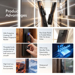 Serrure de porte intelligente avec reconnaissance faciale 3D, mot de passe numérique, empreinte digitale et reconnaissance de la veine palmaire - Product Image 4