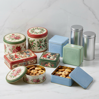 Boîte en métal rectangulaire dorée élégante pour Noël, conteneur métallique de vacances avec couvercle à charnière pour cadeaux artisanaux de boulangerie et de fêtes