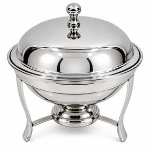 Recipiente redondo de acero inoxidable para calentar comida con tapa para buffet comercial, restaurante y catering. - Product Image 5