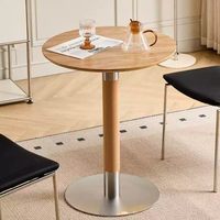 Table à café/salle à manger vintage en bois massif, style rétro simple, pour balcon, réception, réunions, salons de thé et de desserts - Design antique