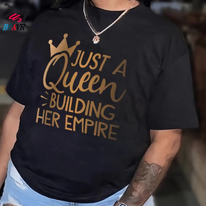 Camiseta de Manga Corta Estampada de Estilo Retro, Informal y a la Moda para Mujer, Venta al Por Mayor de Fábrica, Alta Calidad, Popular en Otoño - Product Image 3