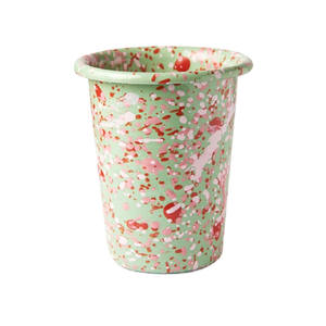Esmalte campamento al aire libre Vintage rojo Splash Splatter Slosh Splatterware sin mango esmalte café <span class=keywords><strong>cerveza</strong></span> beber vaso de vidrio corto - Product Image 5