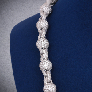 VVS Moissanite Diamond Ball <b>Chain</b> Custom Hip Hop Charm Necklace for Men 925 <b>Silver</b> Luxury Wedding Fashion Gift - Product Image 3