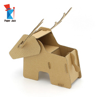 Support de puzzle créatif en carton ondulé en forme de cerf, jouet éducatif DIY pour adolescents et adultes - Vente chaude