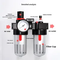 Filtre séparateur huile-eau BFR2000, processeur d'air BFC/BC, pompe à air comprimé en métal avec régulateur de pression