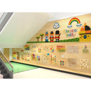 Barra de Actividades para Niños Pequeños con Juguetes Adaptables, Multifuncional, de Madera y Material EVA, Favorece la Primera Infancia, el Aprendizaje a Caminar y la Motricidad Fina - Product Image 2