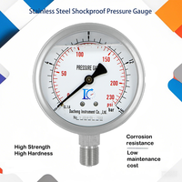 Manufacturer DACHENG Fully Stainless Steel Glycerin FilledIndustrial Pressure Gauge 100mm Dial