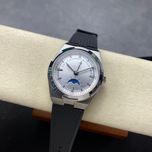 Montre pour homme à quartz analogique multifonction 41 mm, phase de lune rétrograde, calendrier, bracelet en acier inoxydable 316L amovible - Product Image 4