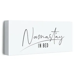 Moderne Grappige Citaat Huis En Slaapkamer Namastay In Bed Massief Houten Planken