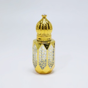 Luxury Golden Arabian Glass Empty Essential Oil Perfume Glass <b>Bottles</b> - Product Image 3