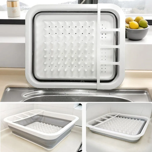 Escurridor de Platos Plegable, Ahorra Espacio, para Secar Platos, Tazones y Vajilla, Organizador de Almacenamiento de Cocina - Product Image 2
