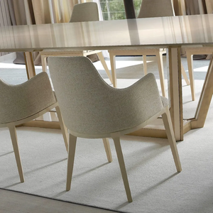Muebles a Medida de Alta Gama al Mejor Precio, Juego de Comedor Rectangular de Diseño con Chapa de Arce Estilo Real, 8 Sillas de Acero Inoxidable - Product Image 2