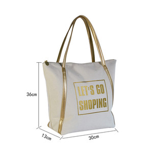 Bolso de hombro de playa personalizado para mujer, bolso de compras de lona de algodón para mujer, bolso de mano con bolsillo, logotipo impreso personalizado - Product Image 5