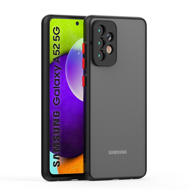 Hot Sale Matte Smoke Case Soft TPU Translucent PC Back Cover for Samsung Galaxy A52 5G Case With Camera Protector