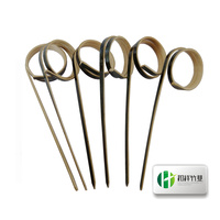 Accessoires de table écologiques : brochettes torsadées, brochettes à nœuds en bambou pour apéritifs, sandwichs, collations, fruits et kabobs.