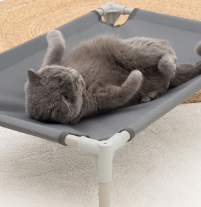 Lit surélevé pour chat et <span class=keywords><strong>chien</strong></span>, portable, intérieur/extérieur, <span class=keywords><strong>hamac</strong></span> en maille, panier, niche, durable, lavable, cadre métallique, personnalisable - Product Image 6