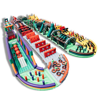 Grande course d'obstacle gonflable en PVC pour adultes, terrain de jeux d'extérieur, locations de parc