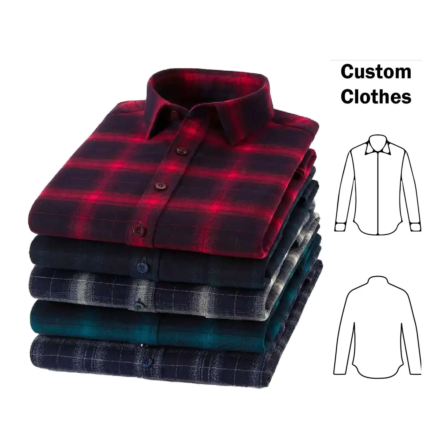 2024 New Hot Sale Cheap Custom Luxury Men Cotton Flannel Shirts Jacket In Bulk