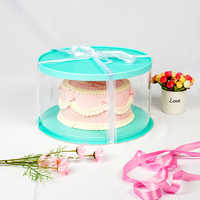 Boîte d'emballage ronde pour gâteau, prix raisonnable, prix de gros, boîte ronde transparente dorée pour gâteau