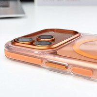 Coque Magnétique Transparente Souple avec Pare-chocs Coloré pour iPhone 17 Air 16 15 14 13 Pro Max Plus, Compatible Charge Sans Fil