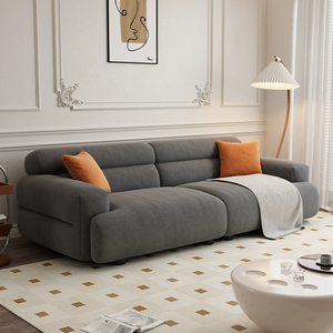 Sofá de Tela Blanco de Diseño Moderno y Económico, Sofá de Sala de Estar Cómodo de 3 Plazas, Estructura de Madera Resistente, <span class=keywords><strong>Muebles</strong></span> de Sala de Estar - Product Image 2