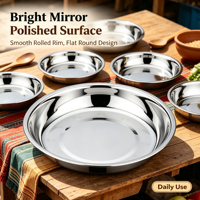 Plateau de service miroir en acier inoxydable style chinois, épaisseur 0,5 mm, écologique, compatible lave-vaisselle, pour maison, hôtel, restaurant