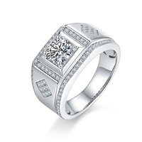 Vente chaude de haute qualité 2022 de luxe de mariage anneaux argent sterling argent hommes anneaux moissanite bijoux