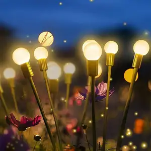 Howlighting Outdoor Waterproof Rgb 6/8/10 Heads Led Firefly Garden Lamp Solar Powered Firefly Lights For Lawns Wedding Party