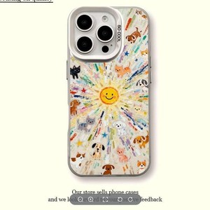 Coque de protection intégrale antichoc Graffiti Chat Chien Soleil pour iPhone 17 Pro Max et 16 - Product Image 3