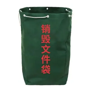 Strong 12oz Canvas Army Green Large Size Drawstring Bag With Custom Logo Printed Canvas Drawstring Bag