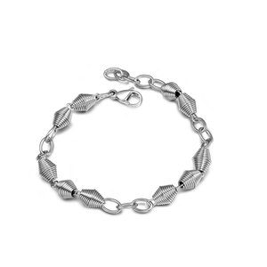 Unisex Silver <b>Titanium</b> Steel Bracelet Weaving Design Gift Jewelry CE476 - Product Image 1