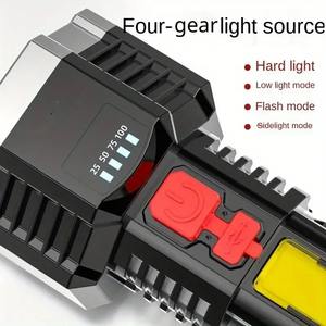 Linterna LED de Alta Potencia de 5 LED, Recargable, con Luz Lateral COB, 4 Modos, para Camping, Aventura, Senderismo, Actividades al Aire Libre - Product Image 6