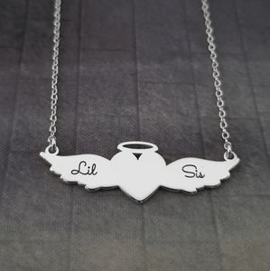 Moda 18K chapado en oro Big Sis <span class=keywords><strong>Lil</strong></span> Sis collar delicado impermeable y alto pulido joyería Regalo De hermana a hermana - Product Image 6